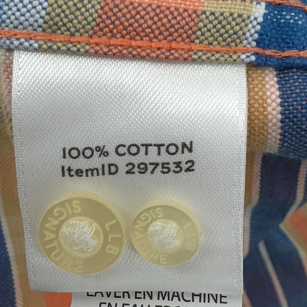 LL Bean‎ Signature Flannel Shirt Mens XXL Tall Slim Fit Plaid Oxford Button Down - Picture 4 of 8